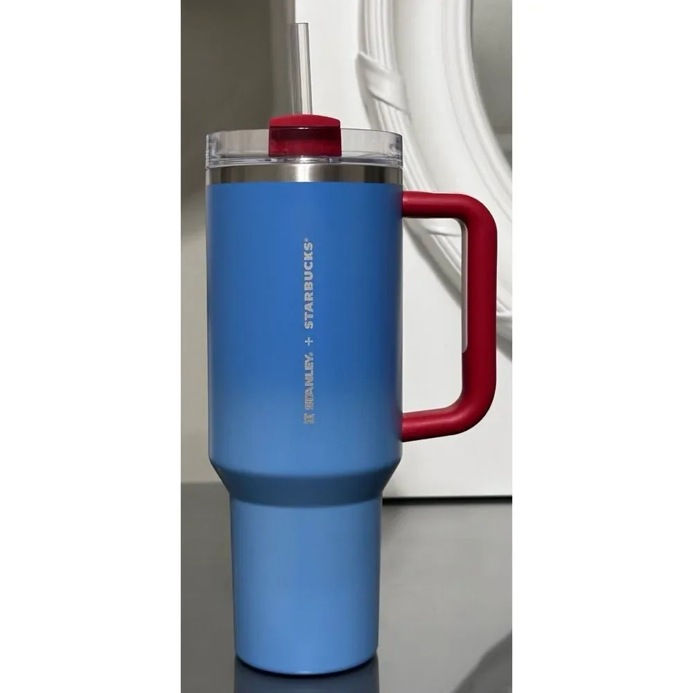 Stanley x Starbucks Taiwan‎ Exclusive 2024 Christmas 40oz Blue/Red Tumbler